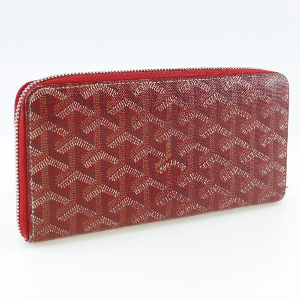 i51624140 3 GOYARD Round Zipper Long Wallet PVC Made in France Red