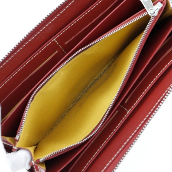 i51624140 7 GOYARD Round Zipper Long Wallet PVC Made in France Red