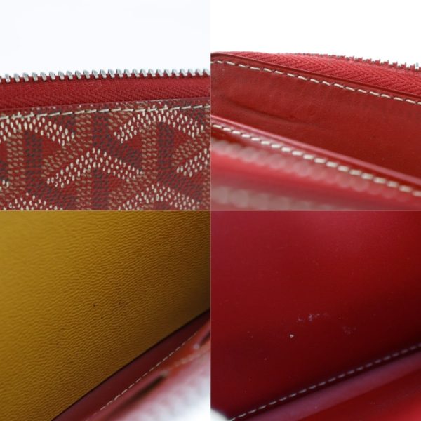 i51624140 8 GOYARD Round Zipper Long Wallet PVC Made in France Red