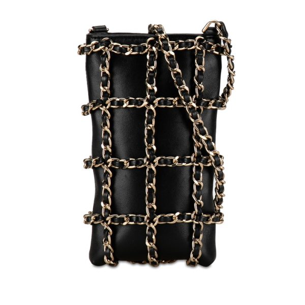 ie8jq29fjghyoa2b 1 CHANEL Cocomark Chain Phone Chain Phone Case Shoulder Bag Black