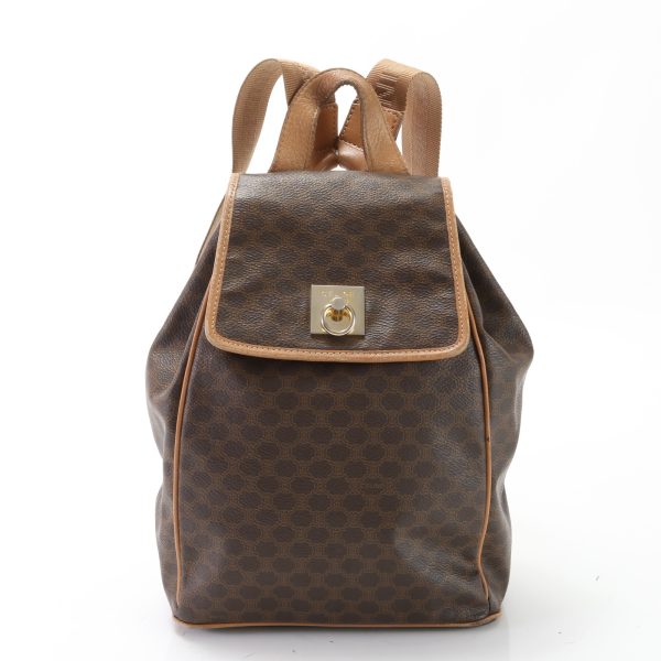 img 01653106 Celine Macadam Leather Rucksack Backpack Brown