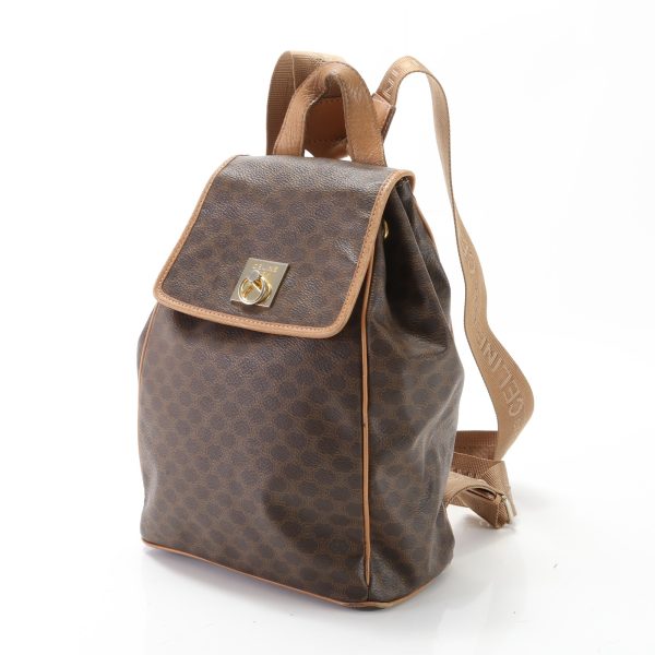 img 01653107 Celine Macadam Leather Rucksack Backpack Brown