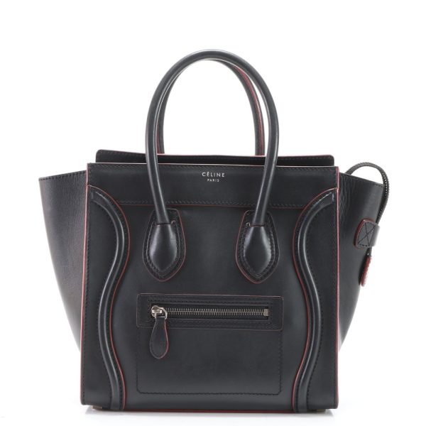 img 01664178 Celine Luggage Micro Shopper Leather Tote Black