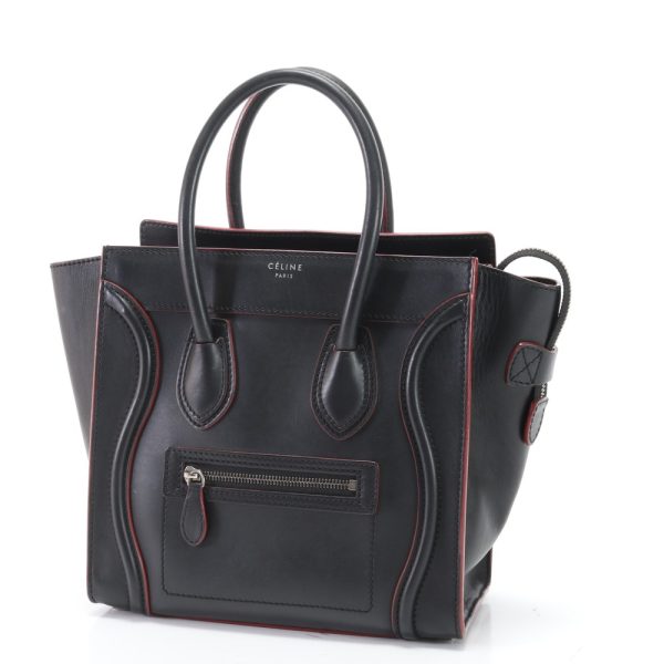 img 01664180 Celine Luggage Micro Shopper Leather Tote Black