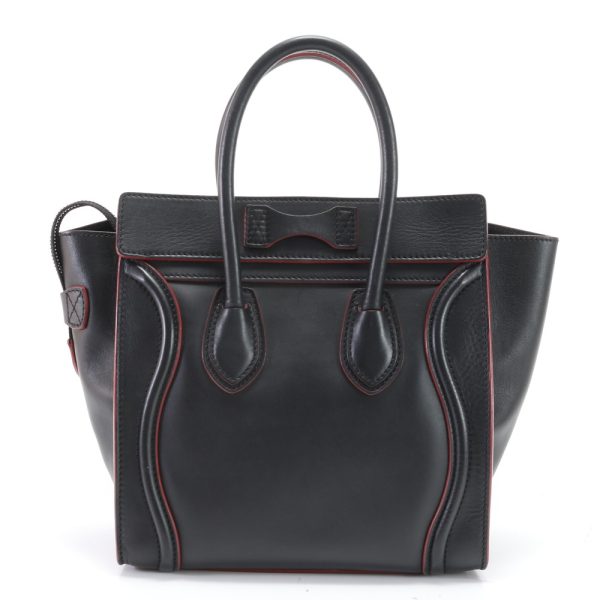 img 01664183 Celine Luggage Micro Shopper Leather Tote Black