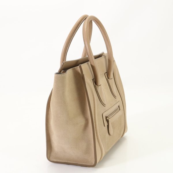 img 01683236 Celine Luggage Micro Shopper Leather Tote Bag Brown