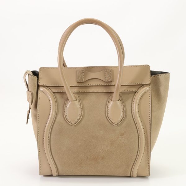 img 01683237 Celine Luggage Micro Shopper Leather Tote Bag Brown