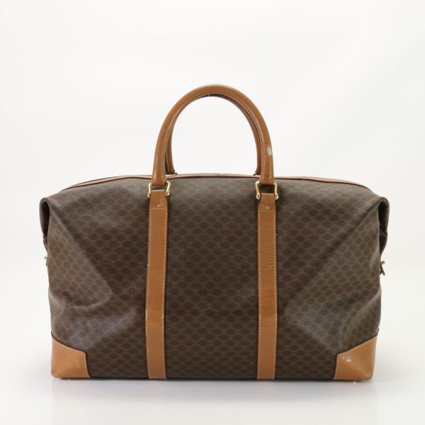 img 01684221 Celine Vintage Macadam Leather Boston Bag Brown