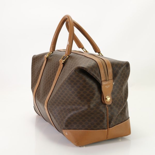 img 01684223 Celine Vintage Macadam Leather Boston Bag Brown