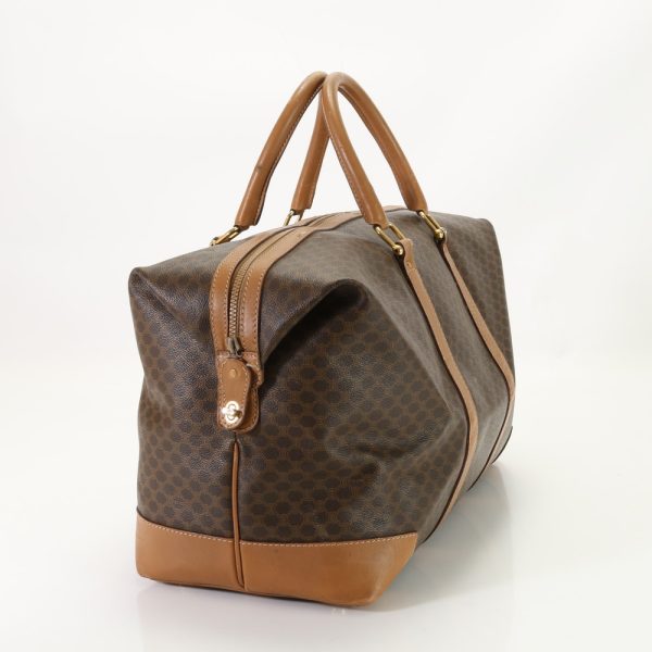 img 01684224 Celine Vintage Macadam Leather Boston Bag Brown