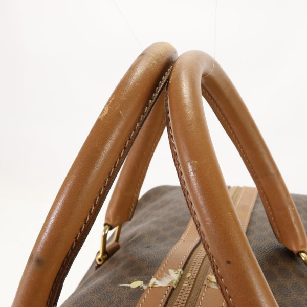 img 01684226 Celine Vintage Macadam Leather Boston Bag Brown