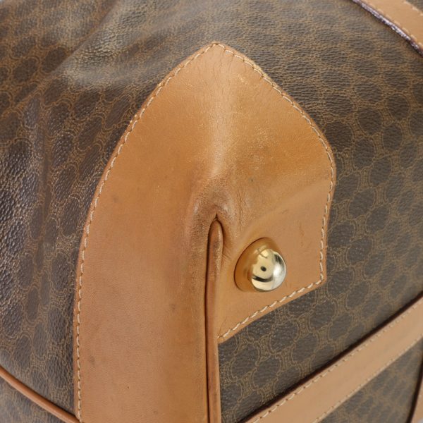 img 01684228 Celine Vintage Macadam Leather Boston Bag Brown