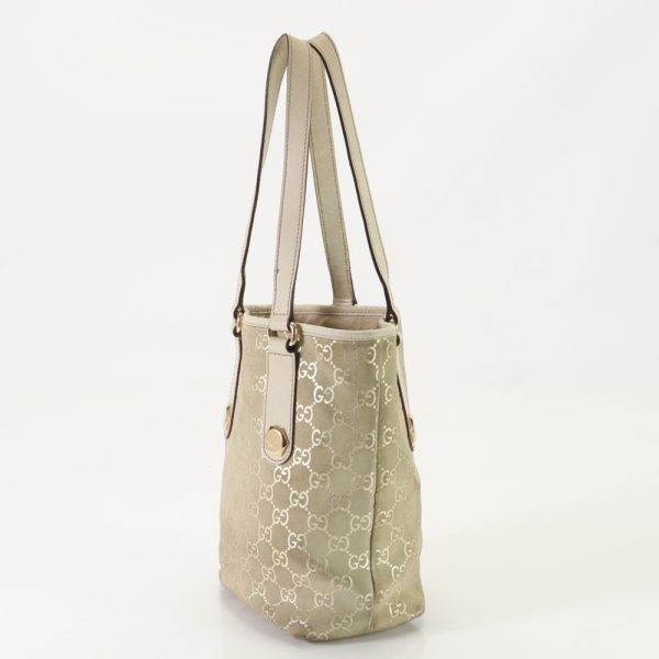 img 01690401 Gucci GG Canvas Tote Bag Leather Beige