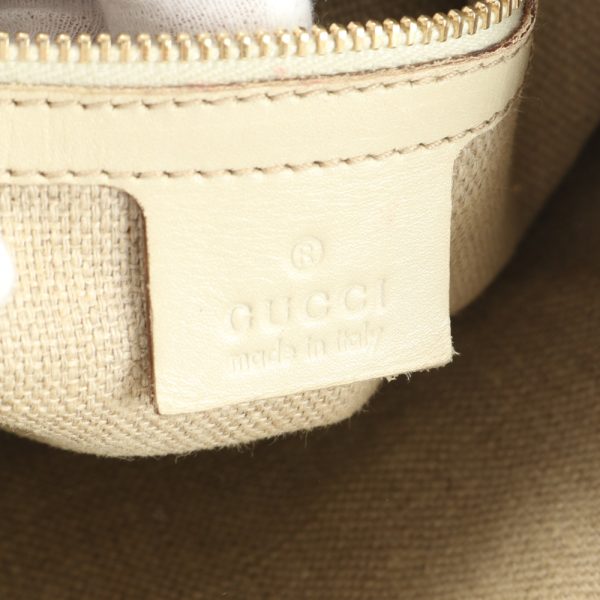 img 01690410 Gucci GG Canvas Tote Bag Leather Beige