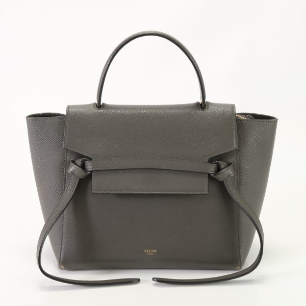 img 01691834 Celine Belt Leather Handbag Gray