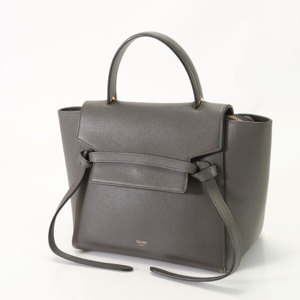 img 01691835 Celine Belt Leather Handbag Gray