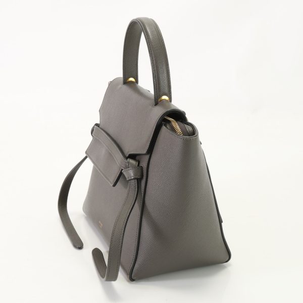 img 01691836 Celine Belt Leather Handbag Gray