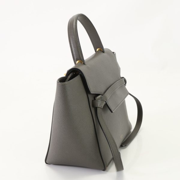 img 01691837 Celine Belt Leather Handbag Gray