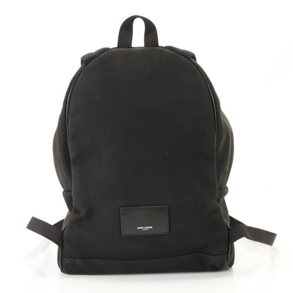 img 01692805 Saint Laurent Leather Canvas Backpack Black