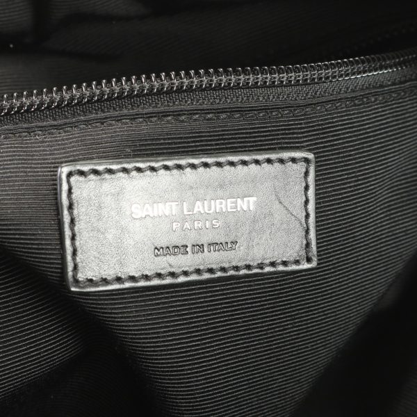 img 01692813 Saint Laurent Leather Canvas Backpack Black