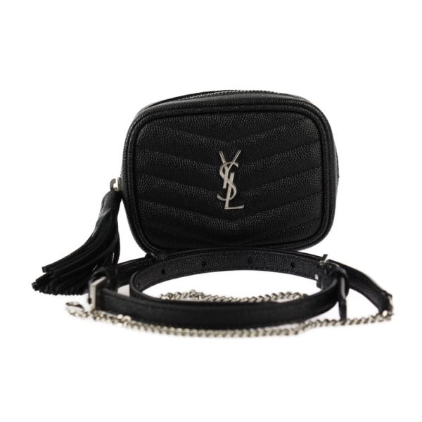 img 0379 Saint Laurent Grain Leather Shoulder Bag Black