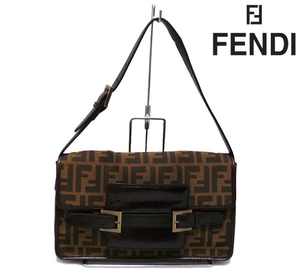 imgrc0062902900 Fendi Zucca Pattern Semi Shoulder Bag Brown