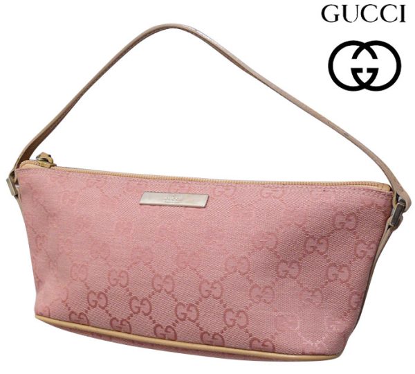 imgrc0063108872 Gucci GG Pattern Banana Pouch Canvas Pink