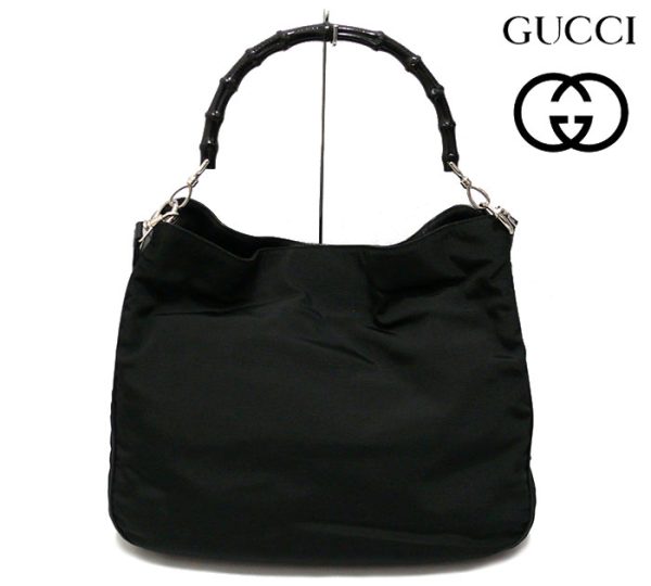 imgrc0063252878 Gucci Nylon Bamboo 2way Shoulder Bag Black