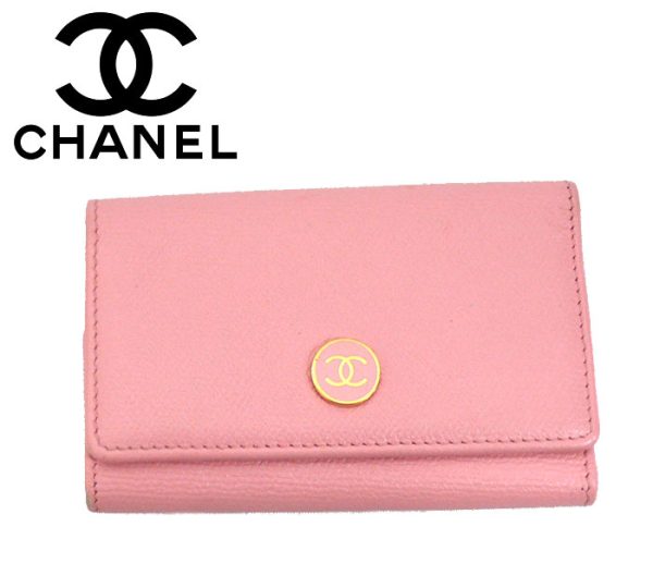 imgrc0063287475 Chanel Coco Button 6 Key Case Calfskin Leather Pink