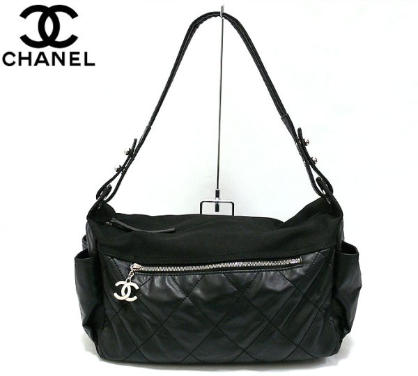 imgrc0063522684 Chanel Paris Biarritz One Shoulder Bag Canvas Black