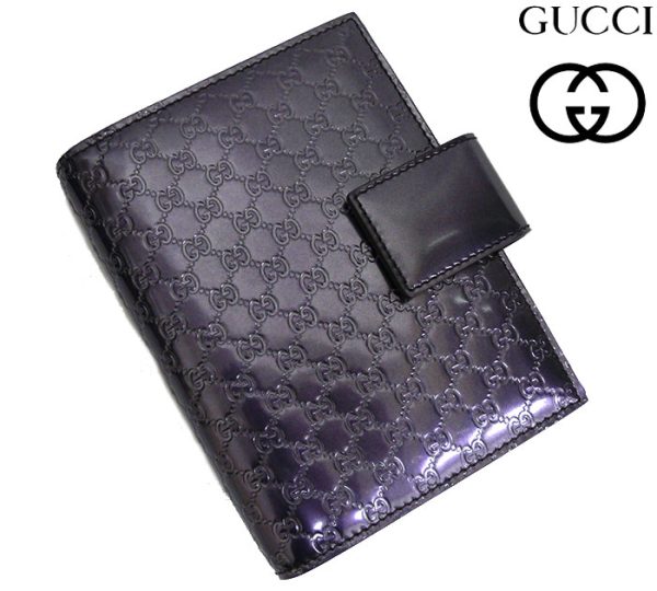 imgrc0063556898 Gucci Micro GG Enamel Agenda Notebook Cover Purple