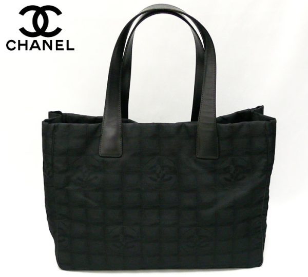 imgrc0063693440 Chanel New Travel Line Tote MM Tote Bag Canvas Black