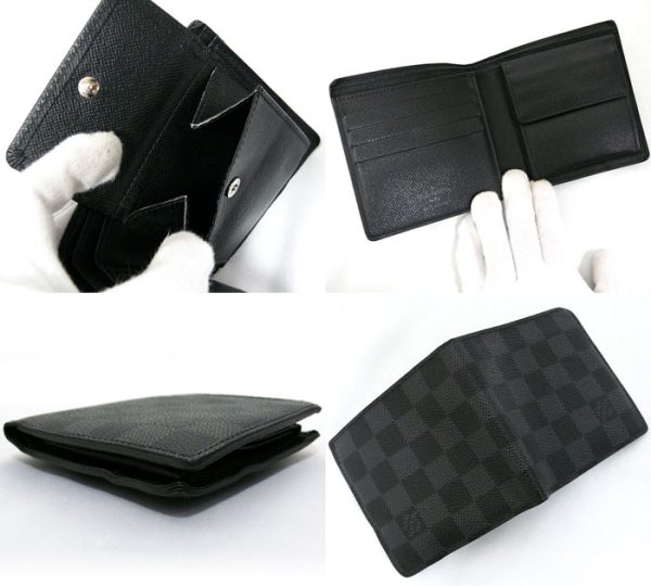 imgrc0064237930 Louis Vuitton Damier Graphite Portefeuille Marco Bifold Wallet Leather Black