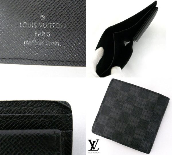 imgrc0064237931 Louis Vuitton Damier Graphite Portefeuille Marco Bifold Wallet Leather Black