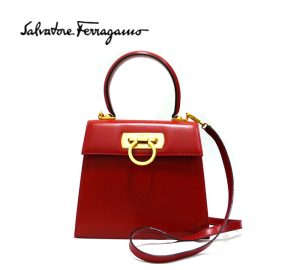 imgrc0064676783 Salvatore Ferragamo Gancini 2way Handbag Shoulder Bag Red