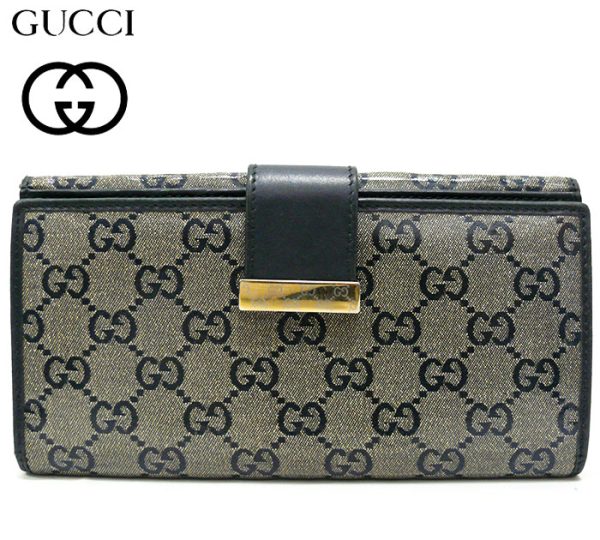 imgrc0064829789 Gucci GG Crystal W Hook Long Wallet Black