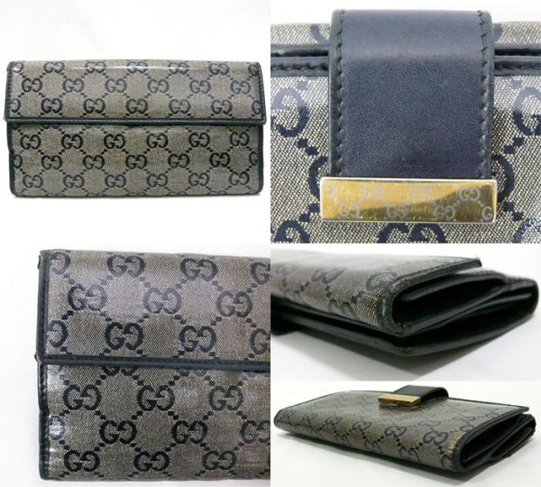 imgrc0064829790 Gucci GG Crystal W Hook Long Wallet Black