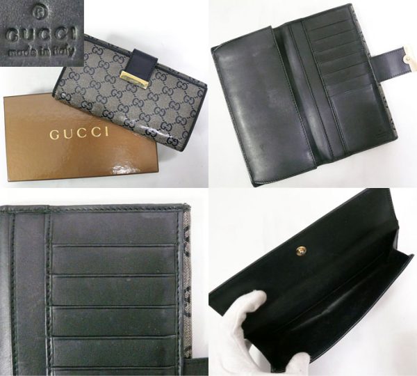 imgrc0064829791 Gucci GG Crystal W Hook Long Wallet Black