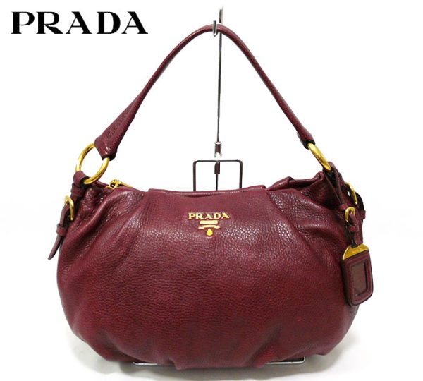 imgrc0064953537 Prada Leather One Shoulder Bag Red Burgundy Deerskin