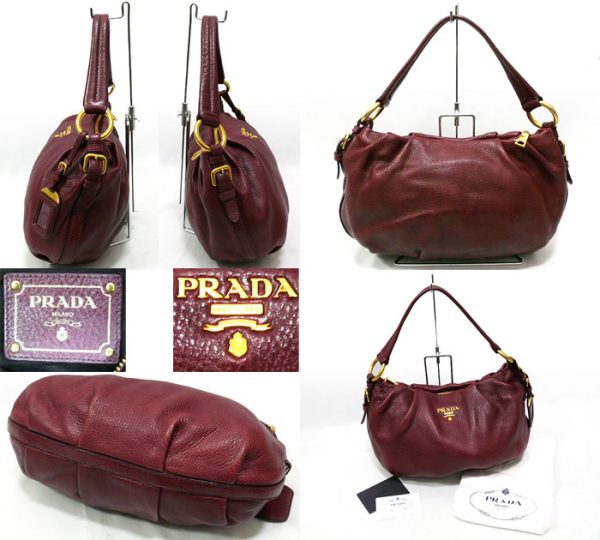 imgrc0064953538 Prada Leather One Shoulder Bag Red Burgundy Deerskin