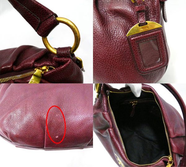 imgrc0064953539 Prada Leather One Shoulder Bag Red Burgundy Deerskin