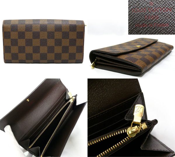 imgrc0065126001 Louis Vuitton Damier Portefeuille Sarah Long Wallet Canvas Brown