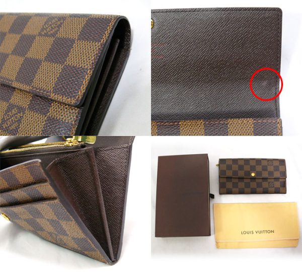 imgrc0065126002 Louis Vuitton Damier Portefeuille Sarah Long Wallet Canvas Brown