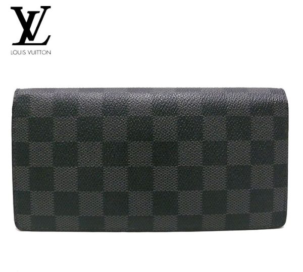 imgrc0065317561 Louis Vuitton Damier Graphite Portefeuille Plaza Long Wallet Canvas Black