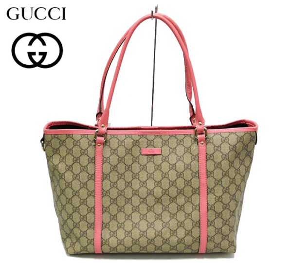 imgrc0065317625 Gucci GG Coating Canvas Medium Tote Bag Brown Pink