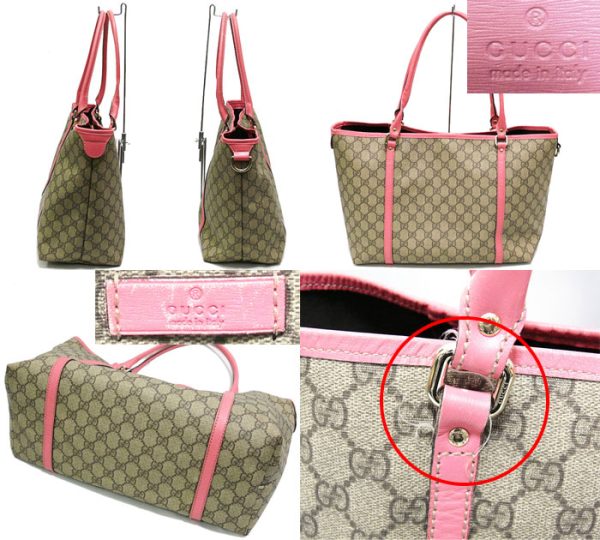 imgrc0065317626 Gucci GG Coating Canvas Medium Tote Bag Brown Pink