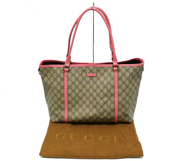 imgrc0065317628 Gucci GG Coating Canvas Medium Tote Bag Brown Pink