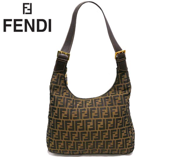 imgrc0065317648 Fendi Zucca Pattern Shoulder Bag Brown