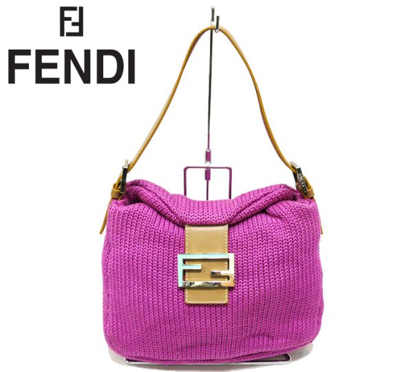 imgrc0065343258 Fendi Mamma Bag Knit Handbag Pink