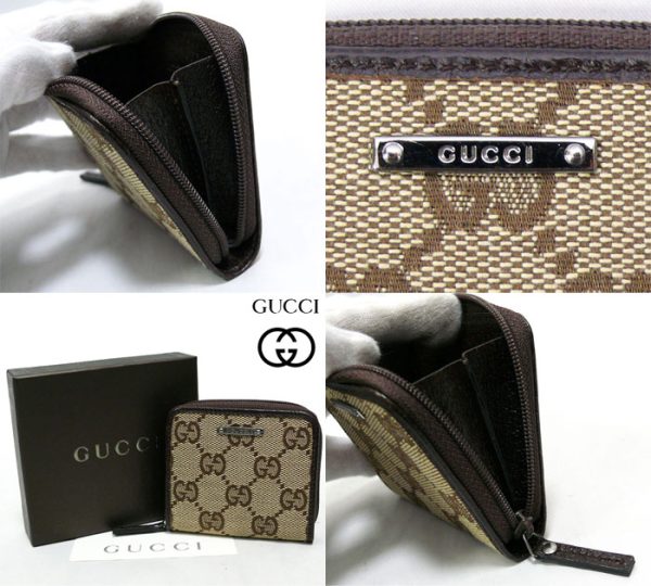 imgrc0065697329 Gucci GG Canvas Leather Coin Case Brown